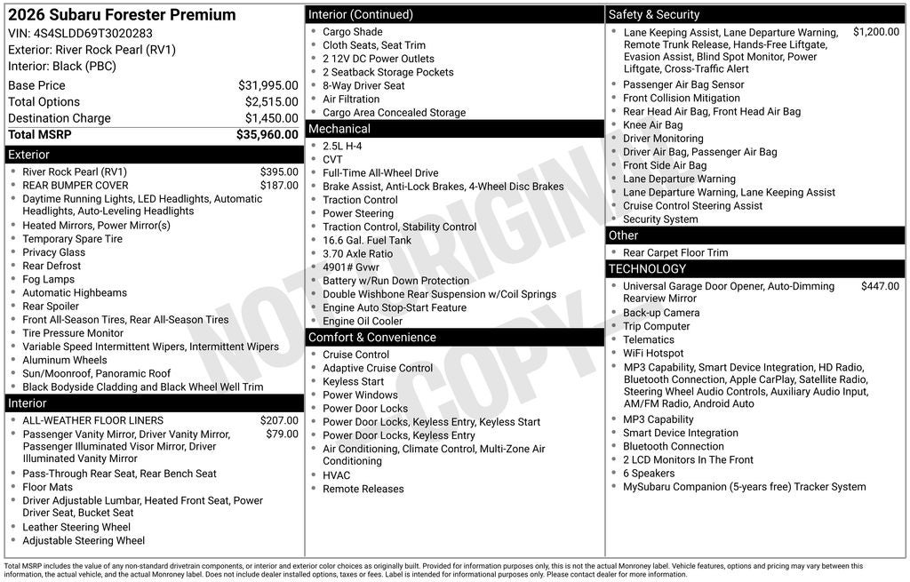 2026 Subaru Forester Premium