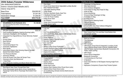 2026 Subaru Forester Wilderness
