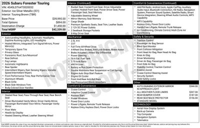 2026 Subaru Forester Touring