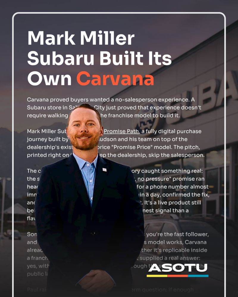 ASOTU: Mark Miller Subaru Built Its Own Carvana and Kept the Retailer